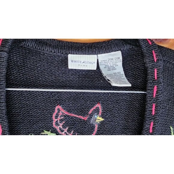 Cardinals Vest Black Plus 26/28W White Stag Sweater Vest Black and Red Birds - Picture 7 of 15
